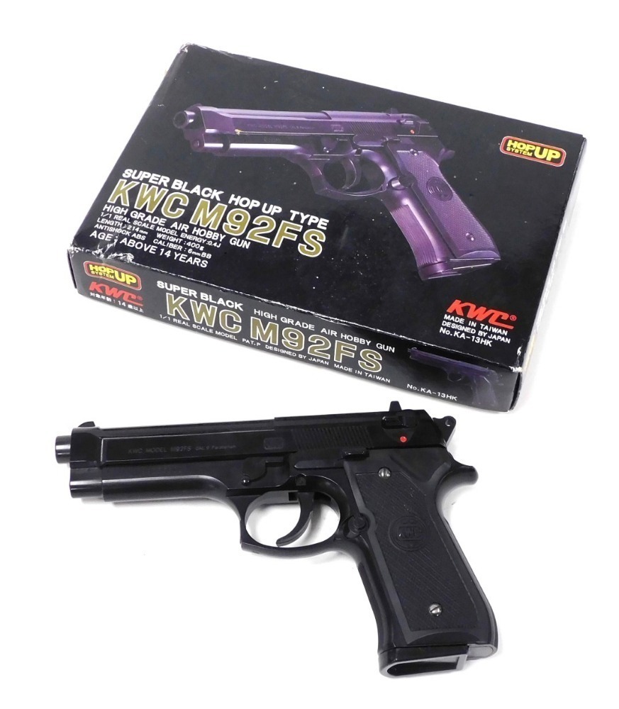 A KWC high grade air hobby gun, Super Black, model M92FS