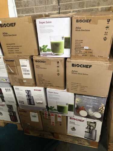 Forty BioChef Atlas Whole Slow Juicers.