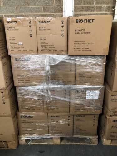 Forty BioChef Atlas Whole Slow Juicers.