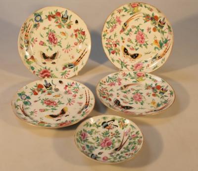 Four late 19thC Chinese Canton dishes