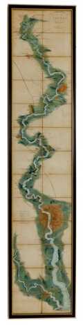 A 19thC folding Tombleson's Panoramic Map of the Thames and Medway, published by J Reynolds 174 Strand, London, framed, 127cm x 25cm.