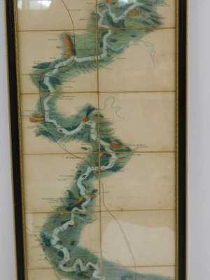 A 19thC folding Tombleson's Panoramic Map of the Thames and Medway, published by J Reynolds 174 Strand, London, framed, 127cm x 25cm. - 3