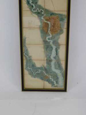 A 19thC folding Tombleson's Panoramic Map of the Thames and Medway, published by J Reynolds 174 Strand, London, framed, 127cm x 25cm. - 4