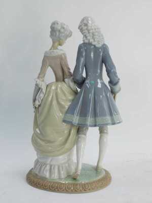 A Lladro porcelain figure group, Walk in Versailles, number 5004, printed marks, 40cm high. - 2