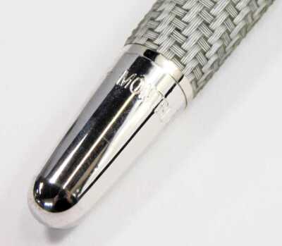 A Montblanc Meisterstuck ballpoint pen, in grey woven casing, boxed. - 3