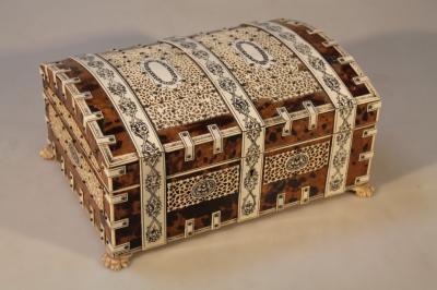 A 19thC Anglo-Indian jewel casket