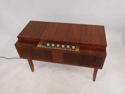 A HMV teak cased record player, with a Garrard 3000 player, 66cm high, 92cm wide, 50cm deep. - 2