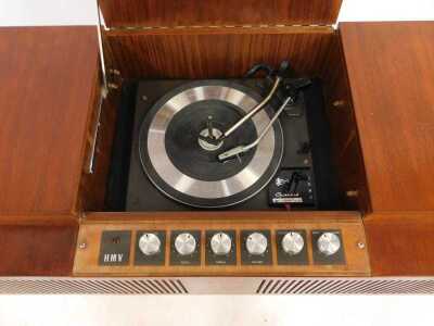 A HMV teak cased record player, with a Garrard 3000 player, 66cm high, 92cm wide, 50cm deep. - 4