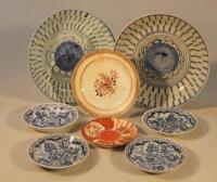 Various Chinese blue and white dishes