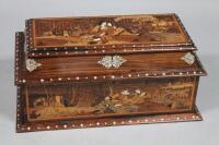 A 20thC Persian marquetry inlaid double casket