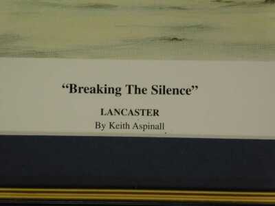 A group of aviation prints, comprising after Barrie Clark, Spitfire, 26cm x 49cm, after Keith Aspinall, Breaking the Silence, 26cm x 35cm, after Timothy O'Brien, Lest We Forget, signed limited edition number 486/500, 25cm x 35cm, together with various RAF - 9