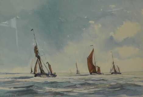 Graham Howlett. Spirit Sail Barges, watercolour, signed, 37cm x 53cm.