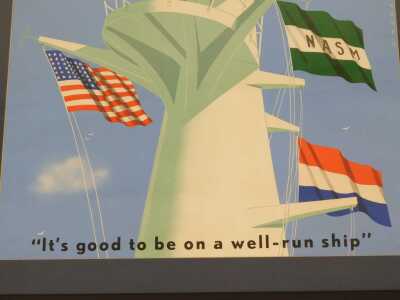 A Holland-America Line poster, designed by Dirksen, "It's good to be on a well-run ship", 92cm x 59cm. - 2