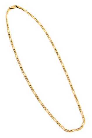 A byzantine link neck chain, stamped Italy 375, 42cm long, 6.3g.