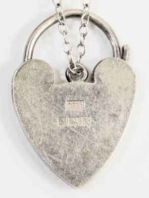 Various silver and other jewellery, comprising a silver curb link charm bracelet, with safety chain heart shaped padlock, tankard charm, etc., two bangles, one hallmarked silver, the other stamped sterling silver, a silver chain and shield fob, and a thin - 2