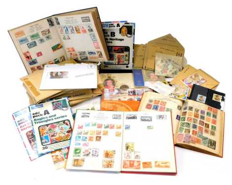 A stamp and first day cover collection, to include mainly first day covers, a Royal Mail stamp album with stamps circa 1970s and later. (1 box)