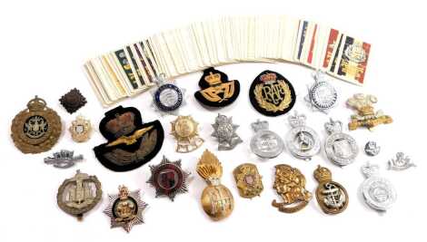 Various military cap badges and pins, to include crests, Dorsetshire, Cheshire, Kent Constabulary and others. (1 bag)