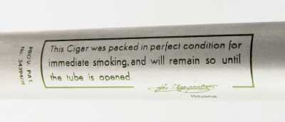 Two cased cigars, comprising a H Upmann Havana, in steel case, and a Wilhelm II Churchill, in Bakelite case. (2) - 3