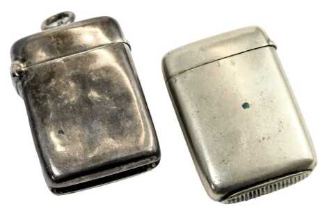 Two Victorian match cases, comprising a Victorian silver match case, London 1895, 0.63oz, and a plated example. (2)