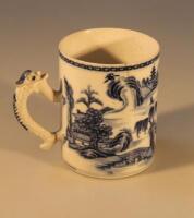 A late 18thC Chinese export blue and white underglazed decorated tankard