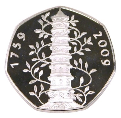 A n IRB copy Kew Gardens 1759-2009 fifty pence piece.