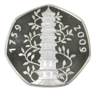 A n IRB copy Kew Gardens 1759-2009 fifty pence piece.