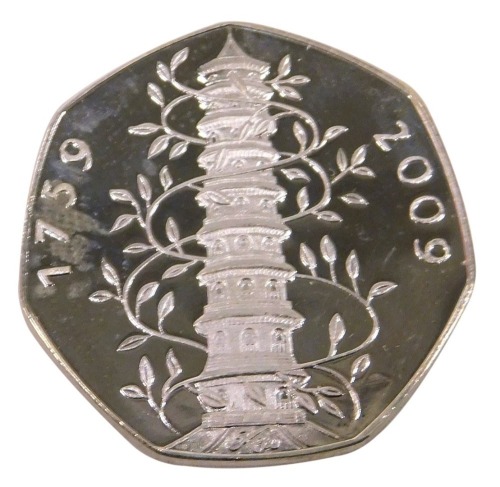 A n IRB copy Kew Gardens 1759-2009 fifty pence piece.