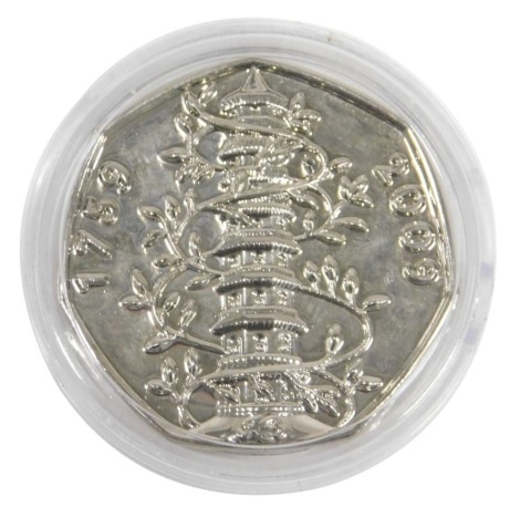 An IRB copy Kew Gardens 1759-2009 fifty pence piece.