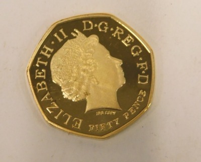 A gilded IRB copy Kew Gardens 1759-2009 fifty pence piece. - 2