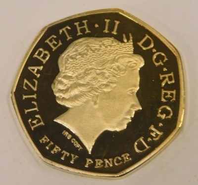 A gilded IRB copy Kew Gardens 1759-2009 fifty pence piece. - 2