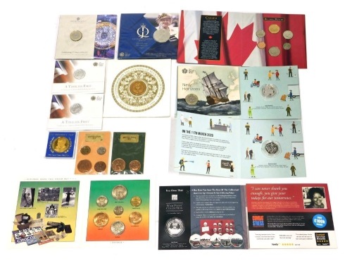 A group of collectors coins, to include two 2013 Timeless first, twenty five pound silver coin, Celebration of twenty years of the two pound coin, British coin set, diamond jubilee commemorative coin, commemorating opening of Buckingham palace, Oh Canada