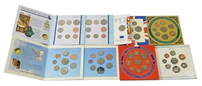 Britain's circulated coin packs, to include 1992, two 1994, two 1995, 1996, 1997, and 1999.