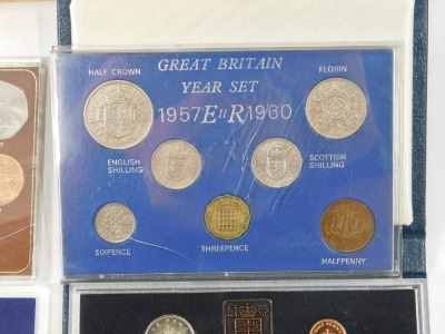 Collectors coins, to include 1957 coin set, The Complete Decimal Issue last pound .S.D coin set, uncirculated 1992 set, 1982, and The Great Britain Year set for 1960. - 5