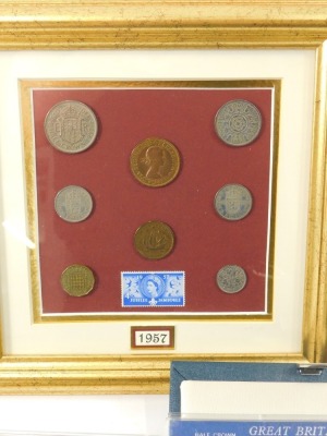 Collectors coins, to include 1957 coin set, The Complete Decimal Issue last pound .S.D coin set, uncirculated 1992 set, 1982, and The Great Britain Year set for 1960. - 6