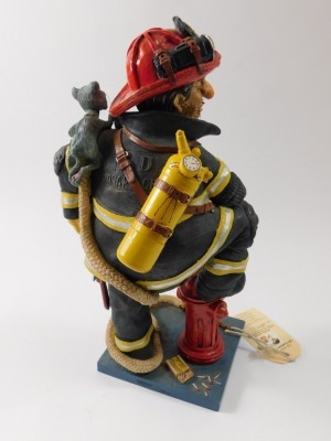 A model of a French fireman, label for The Comic Art of Guillermo Forchino, titled Le Sapeur-Pompier, limited edition number 01900, with some paperwork, 39cm high. - 4