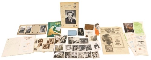 A quantity of 1960s pop memorabilia, to include autograph albums bearing signatures, Russ Conway photograph, fan club tickets, etc., some bearing signatures, personal photographs, cuttings, copy of New Musical Express 1962, etc.