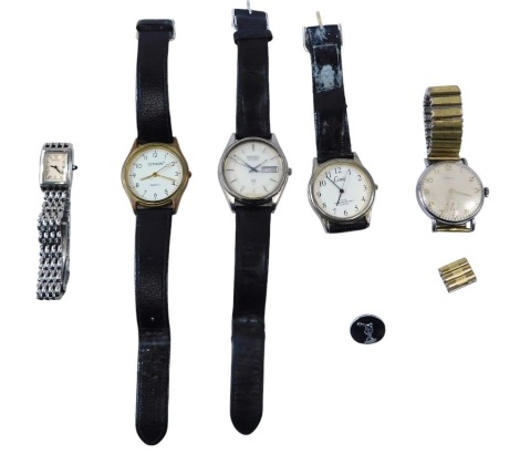 A selection of ladies and gentleman's wristwatches, to include Limit, Seiko, Marvin, and others, and various watch straps, etc. (a quantity)