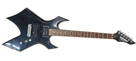 A BC Rich Warlock Bronze part ebonised electric guitar, 110cm long. (AF)