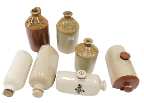 Various Royal Doulton and other stoneware bottles, Arthur J Smith of Doncaster and others. (7)