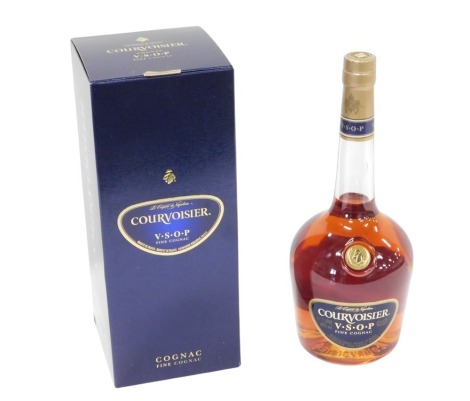 A Courvoisier blue fine cognac, boxed.