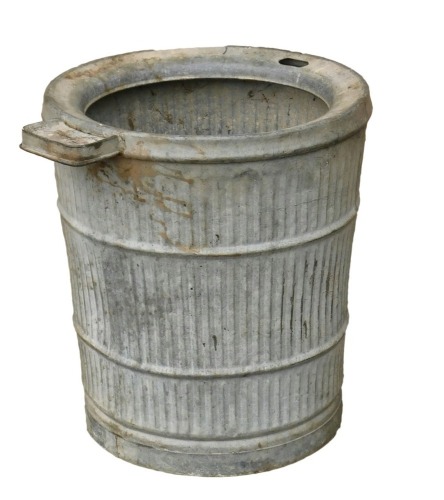 A galvanised tub, with soap dish, 56cm high.