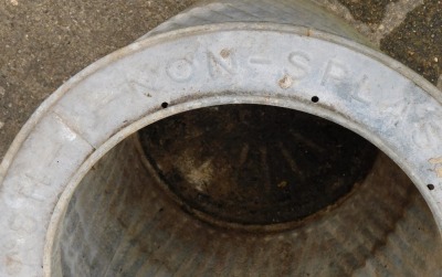 A galvanised tub, with no splash rim, 53cm high, 50cm diameter. - 2