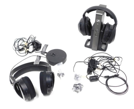 A set of Sony Wireless Comfort headphones, model RF811RK, boxed, and a set of Sennheiser RS175 digital TV headphones. (2, boxed)