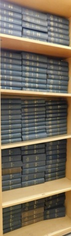 A large quantity of copies of the All England Law Reports, to include reprints from the 16thC onwards, early to mid 20thC, etc. (5 shelves)