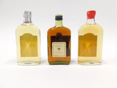 Two small bottles of Clarke's Court special dark rum, and a small bottle of Martel Three Star Cognac. - 2