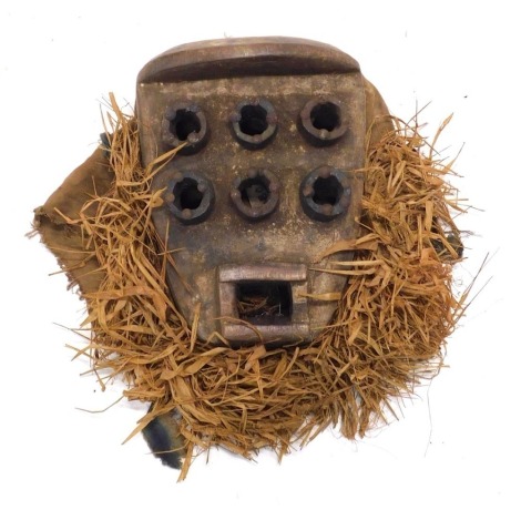 Tribal Art. Baule/Baoule, Mblo portrait mask with evidence of faded kaolin pigment, Cote D'Ivoire, 32cm high.