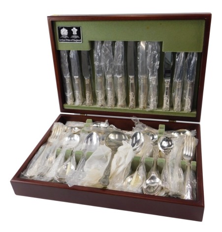 A quantity of Arthur Price King's pattern silver plated cutlery, mainly for twelve plate settings.