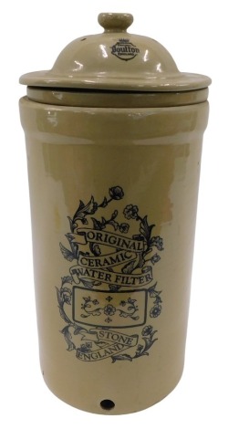 A stoneware original ceramic water filter, with lid, 50cm high. (AF)