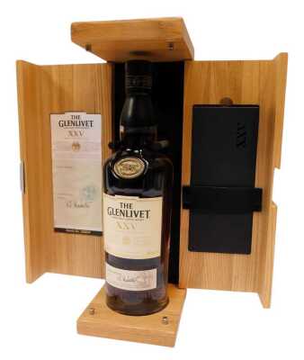 The Glenlivet Single Malt Scotch Whisky XXV, aged twenty-five years, batch number 0220F, 43% vol, 70cl, boxed.