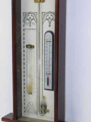 A 20thC oak cased Admiral Fitzroy barometer, with mercury measure and Centigrade/Fahrenheit measure, 108cm high. - 3